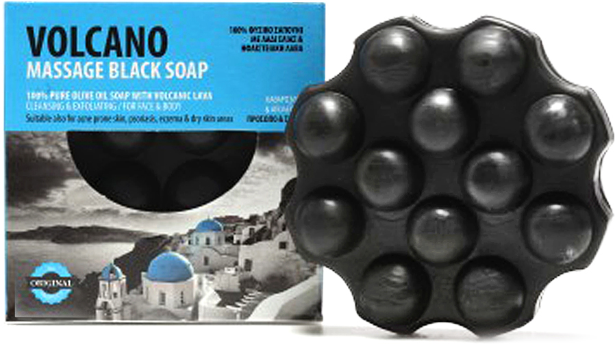 Olive Spa Мыло оливковое, массажное, с вулканическим пеплом, черное, 110 грZ-810 Olive Spa Мыло оливковое, массажное, с вулканическим пеплом, черное, 110 грZ-810ОЛИВКОВОЕ МЫЛО массажное с пеплом вулканической лавы с острова Санторини (Греция)Это мыло является новейшей разработкой в области косметологии.Полезные свойства и особенности: Все содержащиеся в данном продукте компоненты вместе создают уникальное эффективное средство, действуя сразу в 7 направлениях:• очищает и обеззараживает кожу;• подавляет очаги воспаления, уничтожая бактерии, вызывающие прыщи;• очищает поры от черных точек;• нормализует выработку сальной секреции;• глубоко очищающая формула, действует как эффект пилинга (удаляет отмершие клетки кожи, стимулируя её постоянное обновление);• улучшает кровообращение и дыхание кожи;• тонизирует и увлажняет кожу.Именно вулканический пепел лежит в основе этого продукта. Мыло выполняет функции абсорбента, который подобно губке впитывает в себя всю накопившуюся в порах грязь и поглощает чрезмерные выделения кожного сала, которое нередко является причиной возникновения высыпаний. Состав этого мыла так же в большей степени обогащен органическим оливковым маслом, которое обладает исключительно полезными свойствами благотворно влияющих на кожу, усиливая положительный эффект! Средство на 100% состоит из натуральных компонентов. Все в комплексе ингредиенты позволят достигнуть невероятного результата, подарив Вам чистую, бархатную и шелковистую кожу!