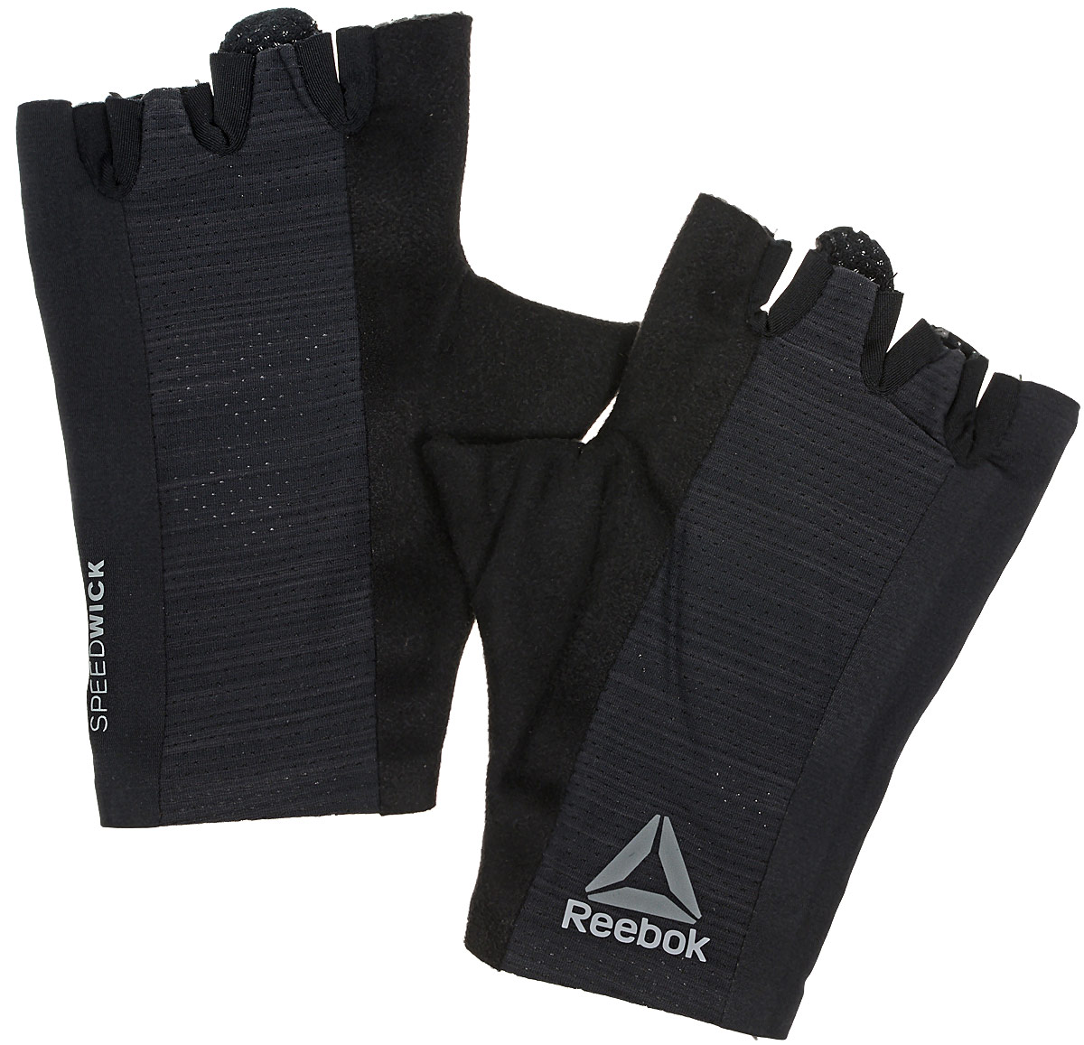 Перчатки для фитнеса Reebok Os U Training Glove, цвет: черный. BK6288. Размер M (20)BK6288 Перчатки для фитнеса Reebok Os U Training Glove, цвет: черный. BK6288. Размер M (20)BK6288Защити свои руки во время самой интенсивной тренировки. Подкладка с внутренней стороны ладони защитит от натирания и обеспечит уверенный хват. А благодаря системе быстрой вентиляции ты будешь ощущать сухость, независимо от нагрузки. Перчатки очень легко снимаются - на кончиках пальцах есть специальные петельки.Материал: 88% нейлон и 12% эластан, сетчатый материал для вентиляции и комфорта.Специальные ярлычки для удобного снимания.Силиконовые вставки на ладонях для амортизации и защиты.Сетчатые вставки для вентиляции и отвода влаги.Вставка из микрофибровой замши для комфорта и удаления влаги.