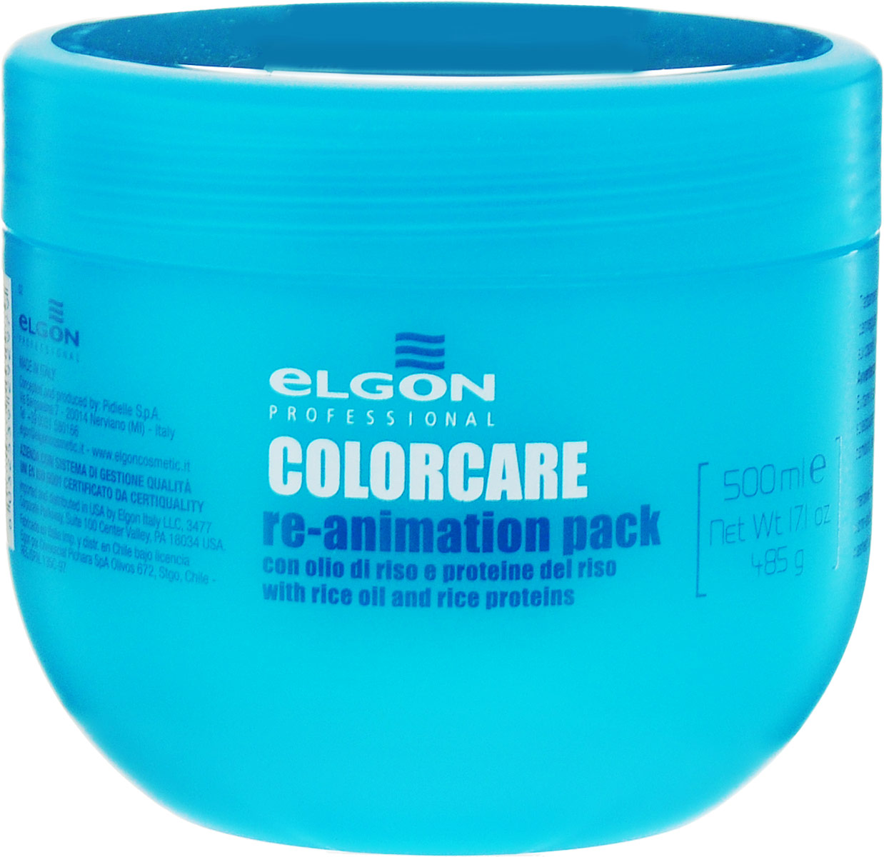 Elgon Color Care Маска востанавливающая для окрашенных и осветленных волос Re-Animation Pack, 500 мл1007020500 Elgon Color Care Маска востанавливающая для окрашенных и осветленных волос Re-Animation Pack, 500 мл1007020500Маска-кондиционер Elgon Re-Animation Pac предназначено для химически обработанных (окрашенных, осветленных и поврежденных) волос. Рисовые протеины и масло надстраивают структуру поврежденных волос, питают и увлажняют волосы, устраняя эффекты сухости и пористости. Маска придает волосам блеск, увеличивает стойкость цвета, облегчает расчесывание. Делает волосы эластичными, упругими. Защищает от механического повреждения, препятствует появлению секущихся кончиков.Товар сертифицирован.