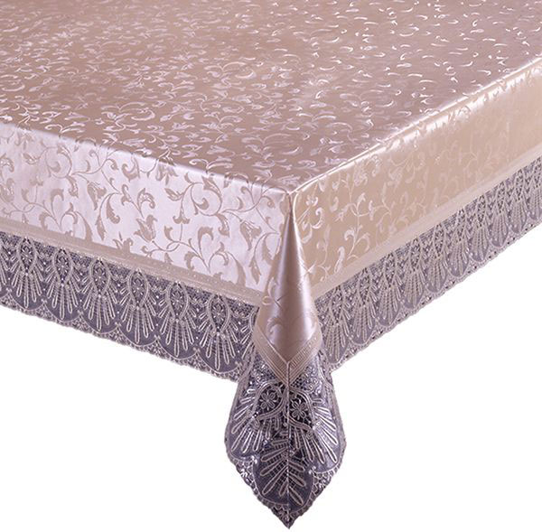 Скатерть Meiwa, прямоугольная, цвет: бежевый, 152 х 228 см. FPLUS-PLAIN SARASA AZ BE5140 Скатерть Meiwa, прямоугольная, цвет: бежевый, 152 х 228 см. FPLUS-PLAIN SARASA AZ BE5140Универсальная скатерть в индивидуальной упаковке, выполненная из ПВХ на нетканой основе. Технология создания скатертей под брендом Meiwa отличается высочайшим качеством и сочетанием нескольких эффектов на одном полотне. В данной скатерти применяется тиснение с эффектом перелива/шелка и печатный рисунок высокой четкости. Высокая пластичность и плотность материала создают иллюзию текстильной скатерти. Ажурная кайма с высокой детализацией элементов орнамента по контуру в сочетании с эффектом шелкового перелива придают изделию вид скатерти из благородных материалов. Скатерть красиво драпируется в углах стола, не скользит и не перемещается по гладкой поверхности, устойчива к загрязнениям и влаге, легко моется и быстро сохнет. Толщина изделия 0,3 мм. Плотность пленки 230 гр/м2, плотность основы 40 гр/м2.