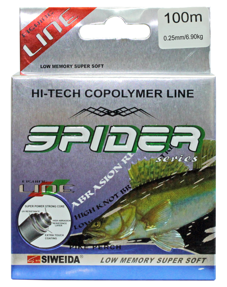 Леска SWD Spider Pikeperch, цвет: желтый, длина 100 м, сечение 0,25 мм, нагрузка 6,9 кг5253252 Леска SWD Spider Pikeperch, цвет: желтый, длина 100 м, сечение 0,25 мм, нагрузка 6,9 кг5253252Монофильная леска высшего качества сечением 0,25 мм (разрывная нагрузка 6,90 кг) в размотке по 100 м (индивидуальная упаковка). Не имеет механической памяти. Отличается повышенной прочностью на узле, высокой сопротивляемостью к истиранию и воздействию ультрафиолетовых лучей. Цвет - желтый. Рекомендуется для ловли судака.