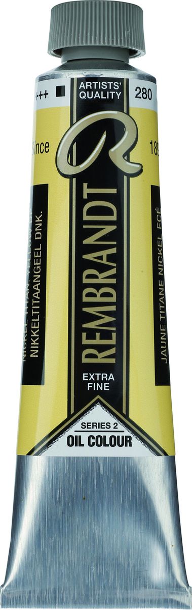 Royal Talens Краска масляная Rembrandt цвет 280 Желтый никелево-титановый насыщенный 40 мл01052802 Royal Talens Краска масляная Rembrandt цвет 280 Желтый никелево-титановый насыщенный 40 мл01052802Масляные краски Rembrandt – это профессиональные краски исключительно высокого качества и традиций производства с 1899 г. Благодаря высокой концентрации натурального пигмента достигается чистота, насыщенность и глубина цвета. Широкая цветовая палитра и отличный баланс укрывистых и прозрачных оттенков позволят воплотить любые замыслы художника. Работы, написанные масляными красками Rembrandt, на долгие годы сохранят свое великолепие, а цвета не потускнеют и не потеряют интенсивности.Уровень Artist. Основные характеристики:Оптимальная интенсивность цвета с высокой концентрацией пигмента (не содержит наполнителей)Максимальная светостойкость (гарантия сохранения цвета у большинства оттенков – 100 лет)Единая степень вязкостиПалитра из 120 цветов