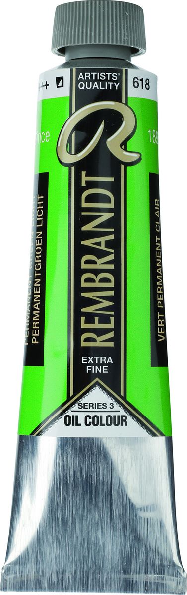 Royal Talens Краска масляная Rembrandt цвет 618 Зеленый светлый устойчивый 40 мл01056182 Royal Talens Краска масляная Rembrandt цвет 618 Зеленый светлый устойчивый 40 мл01056182Масляные краски Rembrandt – это профессиональные краски исключительно высокого качества и традиций производства с 1899 г. Благодаря высокой концентрации натурального пигмента достигается чистота, насыщенность и глубина цвета. Широкая цветовая палитра и отличный баланс укрывистых и прозрачных оттенков позволят воплотить любые замыслы художника. Работы, написанные масляными красками Rembrandt, на долгие годы сохранят свое великолепие, а цвета не потускнеют и не потеряют интенсивности.Уровень Artist. Основные характеристики:Оптимальная интенсивность цвета с высокой концентрацией пигмента (не содержит наполнителей)Максимальная светостойкость (гарантия сохранения цвета у большинства оттенков – 100 лет)Единая степень вязкостиПалитра из 120 цветов
