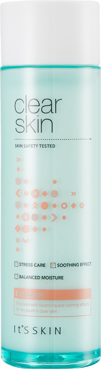 Its Skin Эмульсия для проблемной кожи Clear Skin, 140 мл6020001233 Its Skin Эмульсия для проблемной кожи Clear Skin, 140 мл6020001233Эмульсия содержит экстракт центеллы азиатской, экстракт чайного дерева, экстракт портулака, масло кожуры лимона, масло чайного дерева и т.д. Мягкая кремообразная эмульсия для лечения проблемной кожи. Обладает успокаивающим, увлажняющим действием, восстанавливает и улучшает текстуру кожи, препятствует появлению акне.