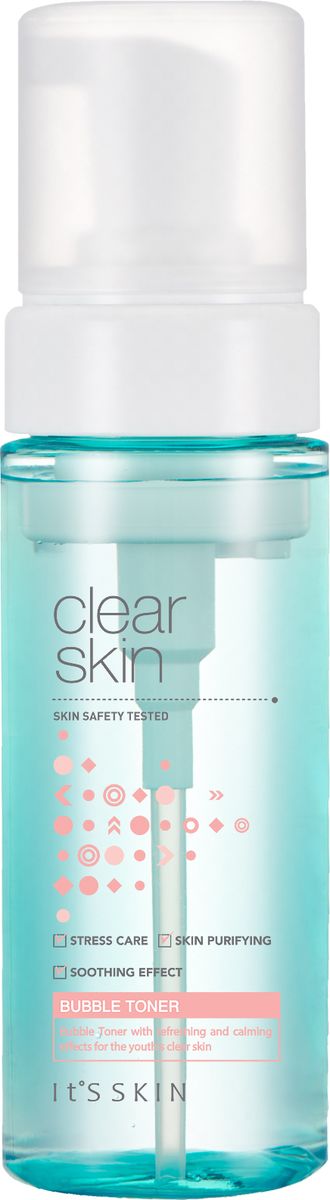 Its Skin Тонер для проблемной кожи Clear Skin, 150 мл6020001232 Its Skin Тонер для проблемной кожи Clear Skin, 150 мл6020001232Тонер содержит экстракт центеллы азиатской, экстракт чайного дерева, экстракт портулака, масло кожуры лимона, масло чайного дерева И т.д. Тонер очищает кожу от мертвых клеток, подготавливает ее к последующему уходу, помогает питательным веществам проникать более глубоко в эпидермис, выравнивает микроструктуру кожи. Оказывает оздоровительный и омолаживающий эффект. Обладает хорошим противовоспалительным и бактерицидным действиями. На 93% состоит из натуральных ингредиентов.