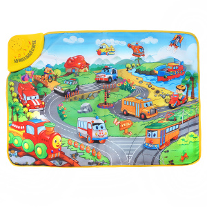 Музыкальный развивающий коврик с машинками, 30 %