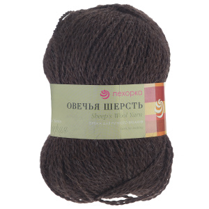 Пряжа для вязания Пехорка "Овечья шерсть", цвет: натуральный темно-серый (372), 200 м, 100 г, 10 шт