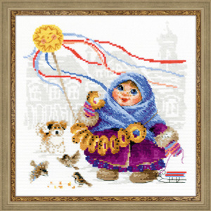 Купить Набор для вышивания крестом Riolis "Масленица. Бублики", 25 x 25 см в интернет-магазине OZON.ru