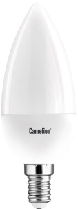 Лампа светодиодная "Camelion", теплый свет, цоколь Е14, 7W.