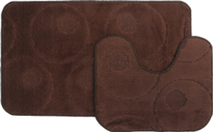 Набор ковриков для ванной MAC Carpet "Рома. Круги", цвет: темно-коричневый, 60 х 100 см, 50 х 60 см, 2 шт.