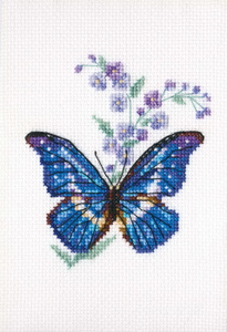 Купить Набор для вышивания крестом РТО "Синюха и бабочка", 8,5 х 9,5 см. ЕН364 в интернет-магазине OZON.ru