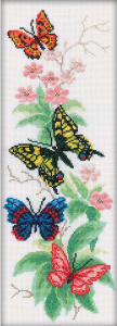Купить Набор для вышивания крестом РТО "Бабочки и цветы", 16 х 45 см в интернет-магазине OZON.ru