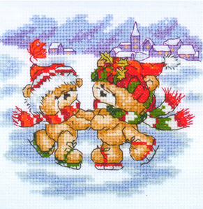 Купить Набор для вышивания крестом РТО "Танцующие медвежата", 14 х 14 см в интернет-магазине OZON.ru