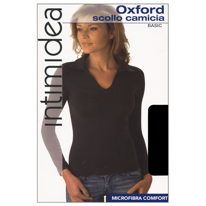Футболка с длинным рукавом женская Intimidea Oxford, цвет: черный (Nero). Размер M/LIN-T-Shirt Oxford Nero Футболка с длинным рукавом женская Intimidea Oxford, цвет: черный (Nero). Размер M/LIN-T-Shirt Oxford NeroЖенская футболка Oxford с длинным рукавом и с воротником-поло выполнена из микрофибры, она очень мягкая на ощупь, не раздражает даже самую нежную и чувствительную кожу.Футболка очень удобна в использовании, ее можно носить как с брюками, так и с юбкой. Отличный вариант для повседневного использования!