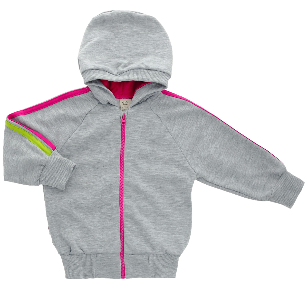 Толстовка детская Lucky Child, цвет: серый, розовый. 1-17. Размер 56/621-17 Толстовка детская Lucky Child, цвет: серый, розовый. 1-17. Размер 56/621-17Детская толстовка Lucky Child идеально подойдет вашему маленькому непоседе в прохладные дни. Изготовленная из футера - натурального хлопка, она необычайно мягкая и приятная на ощупь, не сковывает движения малыша и позволяет коже дышать, не раздражает даже самую нежную и чувствительную кожу ребенка, обеспечивая ему наибольший комфорт. Толстовка с капюшоном и длинными рукавами-реглан спереди застегивается на застежку-молнию. Рукава дополнены широкими трикотажными манжетами, не стягивающими запястья. Понизу также проходит широкая трикотажная резинка. Отделкой служат лампасы контрастного цвета на рукавах.Оригинальный современный дизайн и модная расцветка делают эту толстовку модным и стильным предметом детского гардероба. В ней ваш малыш будет чувствовать себя уютно и комфортно, и всегда будет в центре внимания!