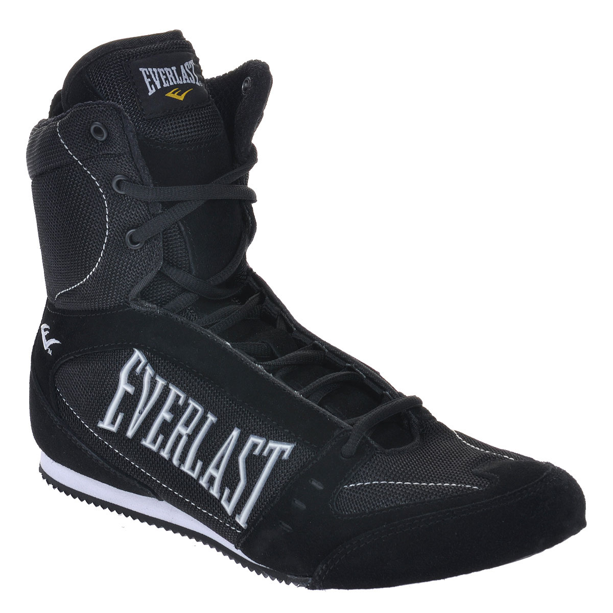 Боксерки Everlast High-Top Competition, размер 7 (RUS 39,5), цвет: черный. 527 7 BK527 Боксерки Everlast High-Top Competition, размер 7 (RUS 39,5), цвет: черный. 527 7 BK527Классические высокие боксерки Everlast High-Top Competition плотно фиксируют стопу, сохраняя максимум подвижности. Подошва, изготовленная из специальной резины, обеспечивает максимальное сцепление даже с влажной поверхностью, а специальные амортизаторы EVA гарантируют вам комфорт и мягкость движений. Сделаны и прочной замши и нейлона согласно всем современным требованиям бокса.