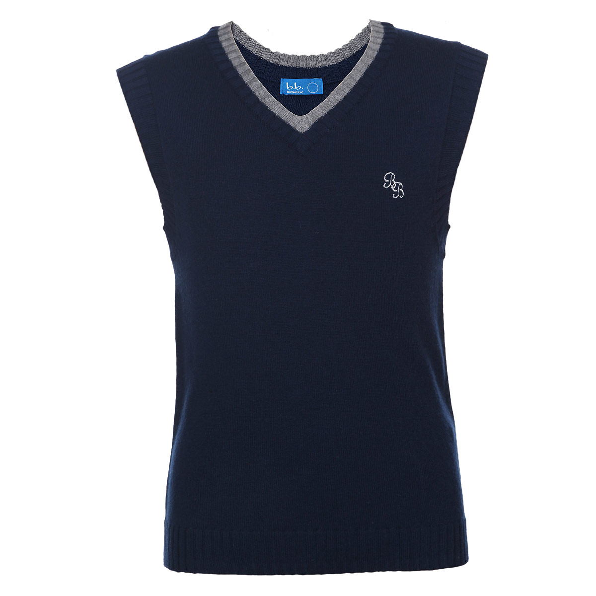 Жилет для мальчика Button Blue, цвет: синий. 215BBBS3002. Размер 158, 13 лет215BBBS3002 Жилет для мальчика Button Blue, цвет: синий. 215BBBS3002. Размер 158, 13 лет215BBBS3002Уютный вязаный жилет для мальчика Button Blue идеально подойдет для школы и повседневной носки. Изготовленный из акриловой пряжи с добавлением шерсти и нейлона, он необычайно мягкий и приятный на ощупь, не сковывает движения и позволяет коже дышать, не раздражает даже самую нежную и чувствительную кожу ребенка, обеспечивая ему наибольший комфорт. Жилет классического кроя с V-образным вырезом горловины позволяет создавать деловые образы в сочетании с рубашками и водолазками. Пройма рукавов, горловина и низ модели связаны резинкой. На груди изделие оформлено небольшой вышивкой в виде логотипа бренда. Вырез горловины оформлен контрастной вязкой. Вязаный жилет - хорошая альтернатива пиджаку в прохладное время года.Он также отлично смотрится и в комплекте с деловым костюмом. Являясь важным атрибутом школьной моды, стильный жилет создает тепло и комфорт.