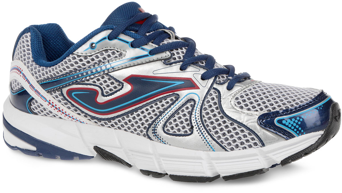 Кроссовки мужские для бега Joma Speed, цвет: белый, темно-синий, бордовый. R.SPEEDW-404. Размер 9,5 (43)R.SPEEDW-404 Кроссовки мужские для бега Joma Speed, цвет: белый, темно-синий, бордовый. R.SPEEDW-404. Размер 9,5 (43)R.SPEEDW-404Мужские кроссовки Speed от Joma идеально подходят для умеренных спортивных нагрузок и для повседневной ходьбы. Верх выполнен сетчатого текстиля со вставками из синтетической кожи. На языке, на заднике и по бокам модель оформлена фирменным логотипом. Стелька из EVA с текстильной поверхностью обеспечивает комфорт. Шнуровка надежно фиксирует модель на ноге. Рельефный рисунок подошвы обеспечивает отличное сцепление с любыми поверхностями. Подошва с системой стабилизации Pulsor Dio обеспечивает отличную амортизацию. В таких кроссовках вашим ногам будет комфортно и уютно.