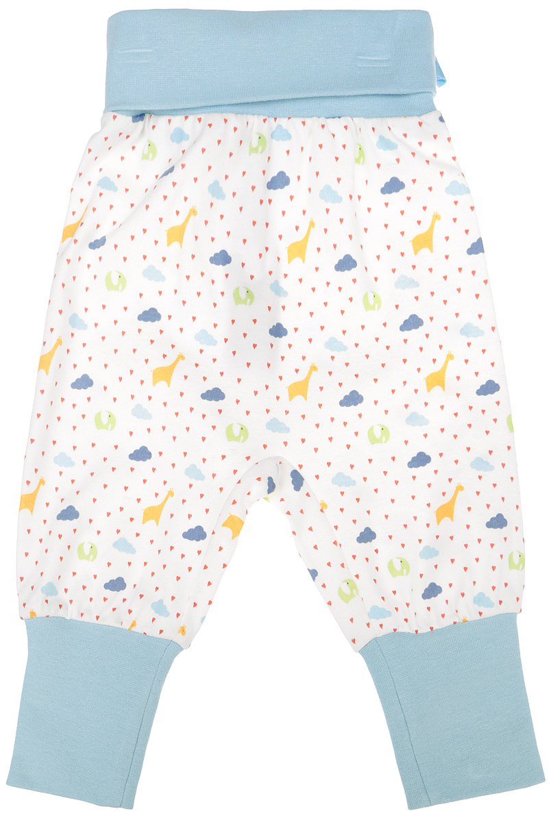 Штанишки на широком поясе Babydays It Rains Love, цвет: белый, голубой. bd12001. Размер 56, 0-1 месяц0417-301 IRL_голубой_0-1 мес Штанишки на широком поясе Babydays It Rains Love, цвет: белый, голубой. bd12001. Размер 56, 0-1 месяц0417-301 IRL_голубой_0-1 месШтанишки на широком поясе Babydays It Rains Love послужат идеальным дополнением к гардеробу вашего ребенка. Они изготовлены из натурального хлопка, необычайно мягкие и приятные на ощупь, не сковывают движения и хорошо пропускают воздух, не раздражают нежную и чувствительную кожу младенца. Модель с регулируемой длиной имеет свободный крой. Мягкие эластичные манжеты и пояс обеспечивают безупречную посадку. Изделие оформлено оригинальным принтом.Штанишки идеально подходят для ношения с подгузником и без него. В них вашему крохе будет удобно и комфортно.