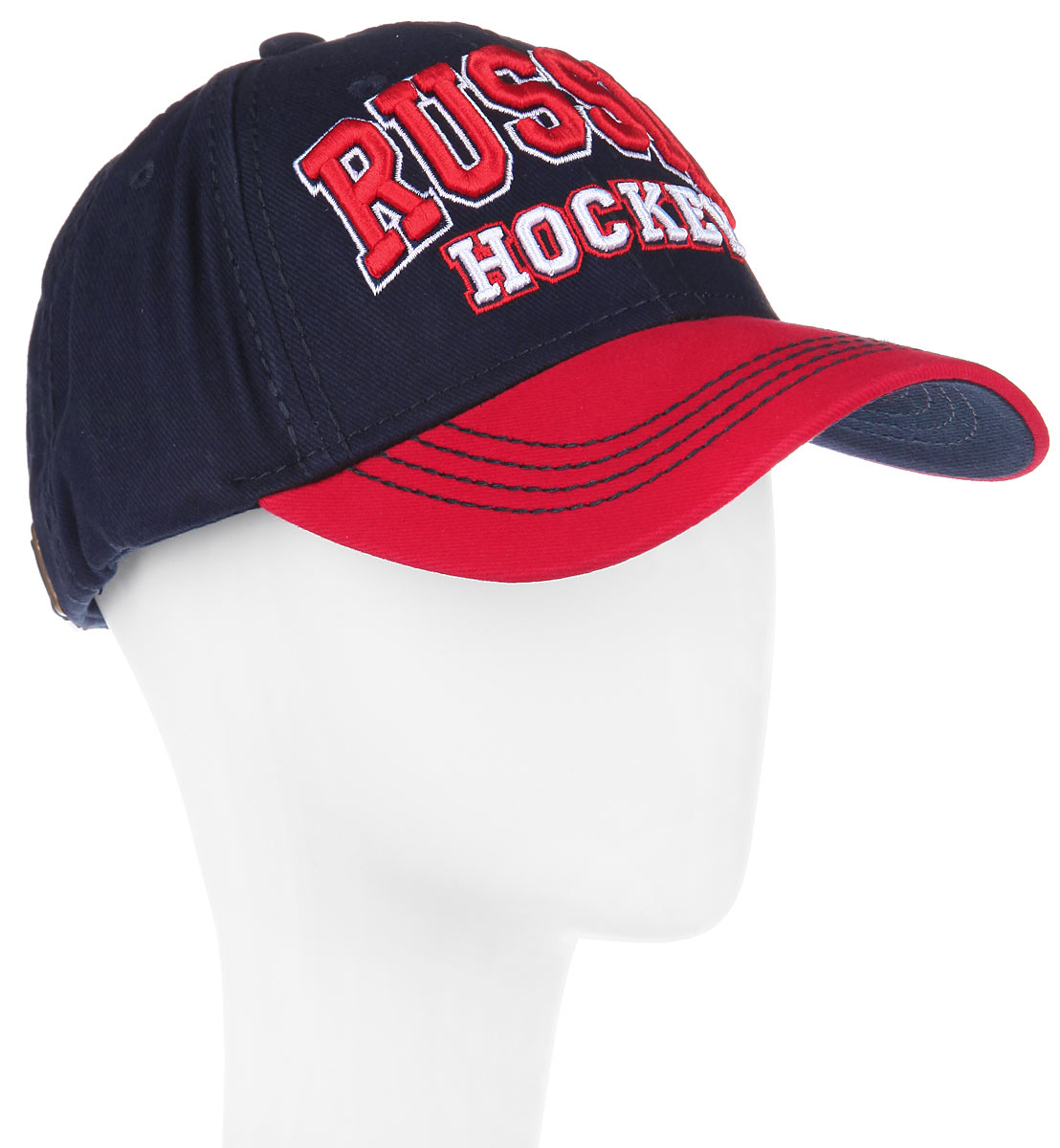 Бейсболка Россия Russia Hockey, цвет: синий, красный. 10161. Размер L\XL (55-58)10161 Бейсболка Россия Russia Hockey, цвет: синий, красный. 10161. Размер L\XL (55-58)10161Стильная бейсболка Россия Russia Hockey будет дополнять ваш образ в ваших повседневных делах. Также будет отличным подарком и сувениром для ваших близких и знакомых.Бейсболка выполнена из натурального хлопка, имеет классическую шестипанельную конструкцию. Бейсболка имеет перфорацию, обеспечивающую дополнительную вентиляцию. Бейсболка надежно защитит вас от солнца и ветра. Модель декорирована объемной вышивкой Russia Hockey. Закруглённый козырек с контрастной прострочкой. Сзади изделия вышивка Russia. Объем бейсболки регулируется при помощи хлястика с металлическим фиксатором с эмблемой для удобной плотной посадки. Такая бейсболка станет отличным аксессуаром и дополнит ваш повседневный образ.
