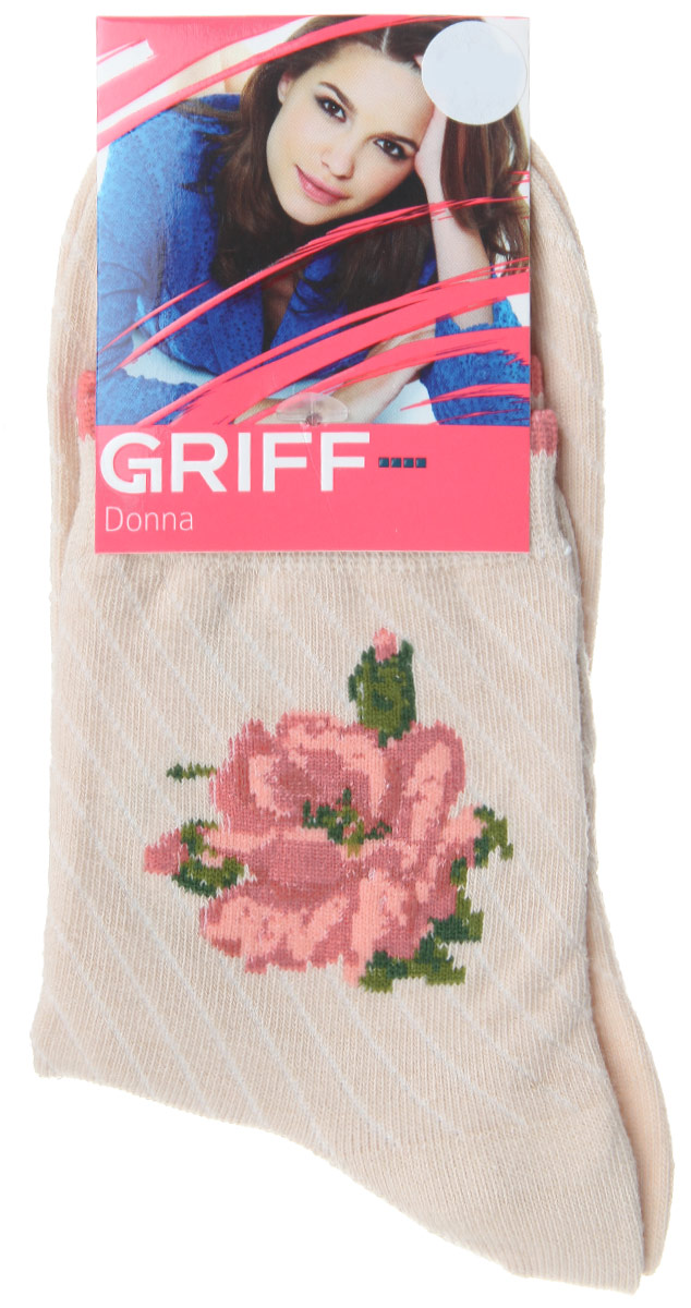 Носки женские Griff Цветок, цвет: бледно-розовый. D252. Размер 39/41D252 Носки женские Griff Цветок, цвет: бледно-розовый. D252. Размер 39/41D252Женские носки Griff Цветок изготовлены из высококачественного сырья. Носки очень мягкие на ощупь, а широкая резинка плотно облегает ногу, не сдавливая ее, благодаря чему вам будет комфортно и удобно. Усиленная пятка и мысок обеспечивают надежность и долговечность.Носки на паголенке оформлены рисунком в виде розы.