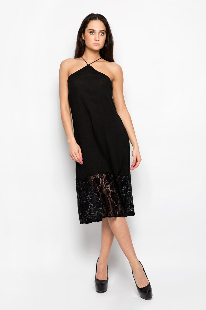 Платье Glamorous, цвет: черный. KA4914. Размер L (48)KA4914_Black Lace Платье Glamorous, цвет: черный. KA4914. Размер L (48)KA4914_Black LaceПлатье Glamorous станет эффектным дополнением к вашему гардеробу. Изделие выполнено из мягкой вискозы, легкое, очень приятное к телу, не сковывает движения и хорошо пропускает воздух. Модель с тонкими бретельками дополнена снизу кружевной вставкой. На спинке платья предусмотрена небольшая шнуровка. Современный дизайн и совершенство стиля подчеркнут вашу индивидуальность.