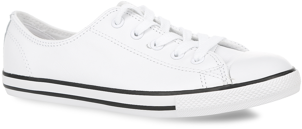Кеды женские Converse Chuck Taylor Dainty OX, цвет: белый. 537108. Размер 8,5 (40)537108 Кеды женские Converse Chuck Taylor Dainty OX, цвет: белый. 537108. Размер 8,5 (40)537108Стильные кеды Chuck Taylor Dainty OX от Converse - выбор современных девушек, ценящих функциональность и надежность.Модель выполнена из натуральной высококачественной кожи и оформлена задним наружным ремнем, на язычке - фирменным тиснением, на подошве - прорезиненной накладкой и контрастными полосками, на одной из боковых сторон - люверсами. Мыс изделия дополнен классической для кед прорезиненной вставкой. Классическая шнуровка обеспечивает надежную фиксацию обуви на ноге. Стелька из материала EVA с текстильной поверхностью комфортна при движении. Гибкая резиновая подошва с рифлением гарантирует идеальное сцепление с любыми поверхностями.Модные и удобные кеды займут достойное место среди вашей коллекции спортивной обуви.
