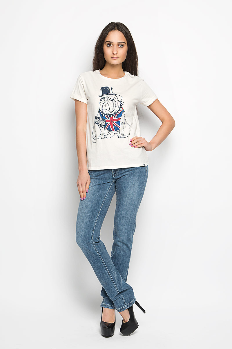 Футболка женская Lee Cooper, цвет: молочный. W28099-0245. Размер S (42)W28099-0245 Футболка женская Lee Cooper, цвет: молочный. W28099-0245. Размер S (42)W28099-0245Стильная женская футболка Lee Cooper актуального фасона, выполненная из натурального хлопка, будет отлично на вас смотреться. Модель с круглым вырезом горловины и короткими рукавами с отворотом оформлена красочным изображением собаки. Классический покрой, лаконичный дизайн, безукоризненное качество. Идеальный вариант для тех, кто ценит комфорт и практичность.