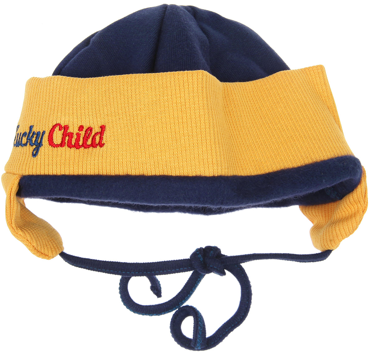 Шапочка для мальчика Lucky Child Мужички, цвет: синий, горчичный. 27-91ф. Размер 3627-91ф Шапочка для мальчика Lucky Child Мужички, цвет: синий, горчичный. 27-91ф. Размер 3627-91фШапочка для мальчика Lucky Child защищает еще не заросший родничок от ветра и солнца.Изготовленная из натурального хлопка, она необычайно мягкая и легкая, не раздражает нежную кожу ребенка и хорошо вентилируется.Плоские швы не мешают крохе и обеспечивают максимальный комфорт. Шапочка дополнена отворотом контрастного цвета, фиксируется на голове малыша с помощью завязок. Модель оформлена вышивкой в виде логотипа производителя.Уважаемые клиенты! Обращаем ваше внимание на тот факт, что размер изделия, доступный для заказа, равен обхвату головы.