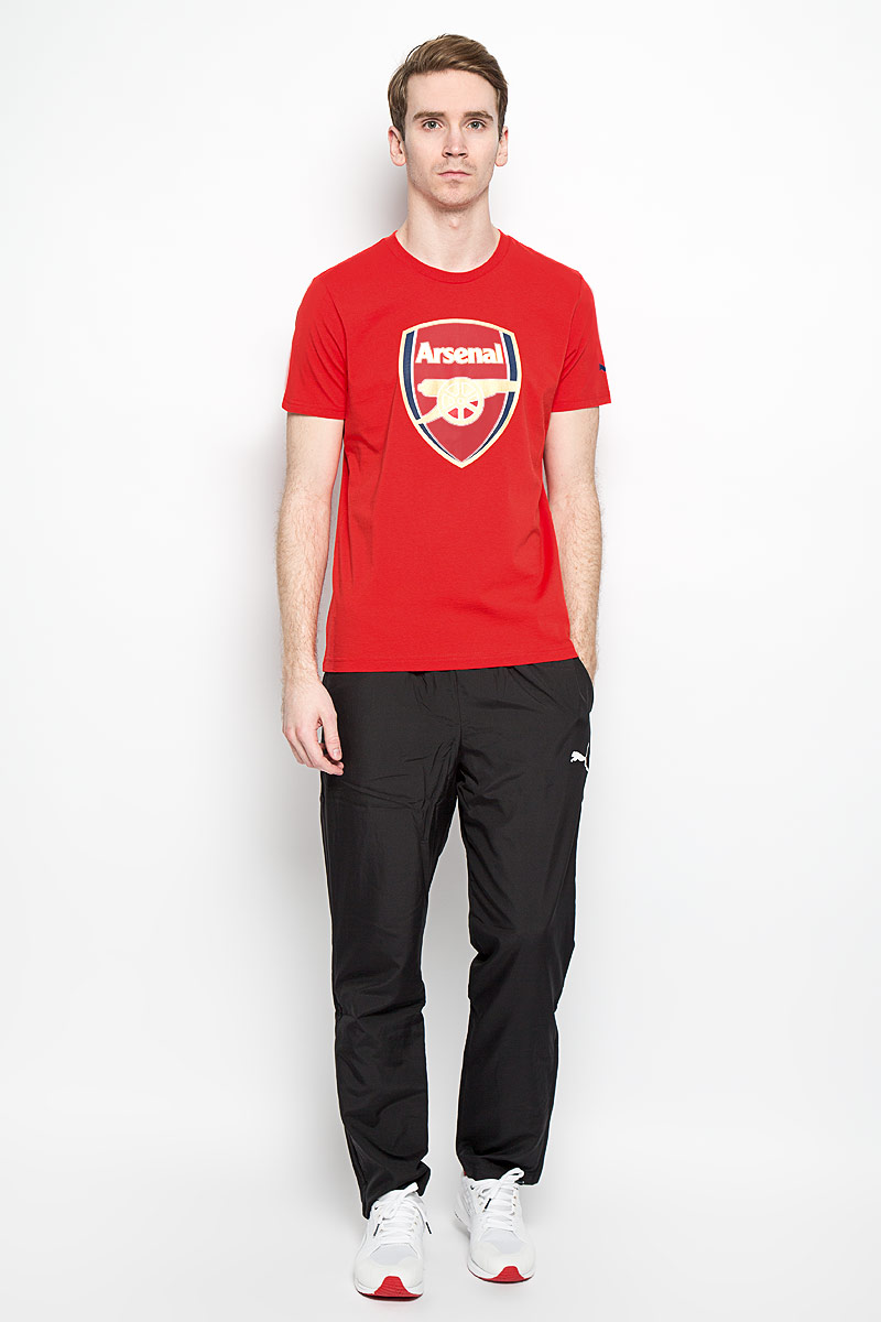 Футболка мужская Puma AFC Fan Tee - Crest (Q3), цвет: красный, белый, темно-синий. 749297011. Размер XXL (54)749297011 Футболка мужская Puma AFC Fan Tee - Crest (Q3), цвет: красный, белый, темно-синий. 749297011. Размер XXL (54)749297011Стильная мужская футболка Puma AFC Fan Tee - Crest (Q3), выполненная из высококачественного материала, превосходно подойдет для занятий спортом, бега и активного отдыха. Модель с короткими рукавами и круглым вырезом горловины декорирована эмблемой ФК Арсенал и фирменной символикой PUMA, нанесенной методом термопечати. Эта линия одежды - олицетворение страсти поклонников, влюбленных в успех и традиции футбола.