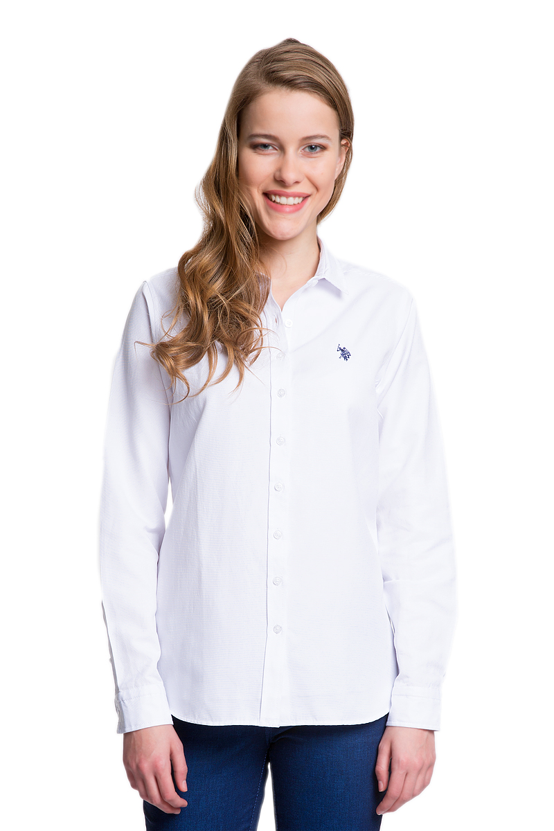 Рубашка женская U.S. Polo Assn., цвет: белый. G082GL004HELGAWOX_VR013. Размер 44 (50)G082GL004HELGAWOX_VR013 Рубашка женская U.S. Polo Assn., цвет: белый. G082GL004HELGAWOX_VR013. Размер 44 (50)G082GL004HELGAWOX_VR013Женская рубашка U.S. Polo Assn. выполнена из высококачественного материала. Модель с отложным воротником и длинными рукавами застегивается спереди на пуговицы по всей длине. На манжетах предусмотрены застежки-пуговицы. Рубашка украшена вышитым логотипом бренда.
