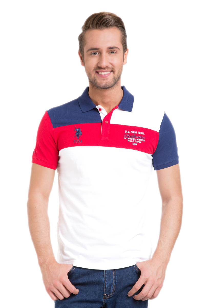 Поло мужское U.S. Polo Assn., цвет: белый, красный, темно-синий. G081GL0110FILIP_BY0001. Размер XS (42/44)G081GL0110FILIP_BY0001 Поло мужское U.S. Polo Assn., цвет: белый, красный, темно-синий. G081GL0110FILIP_BY0001. Размер XS (42/44)G081GL0110FILIP_BY0001Мужское поло U.S. Polo Assn. изготовлено из натурального хлопка. Модель с отложным воротником и короткими рукавами застегивается сверху на две пуговицы. Воротник и края рукавов выполнены из трикотажной резинки. Поло украшено вышитыми надписями и логотипом бренда.