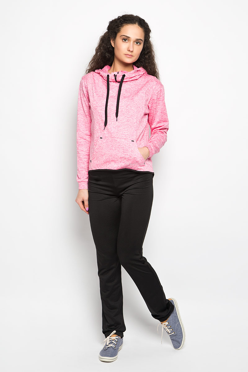 Толстовка женская Moodo, цвет: розовый меланж. L-BL-2015 PINK MEL. Размер L (48)L-BL-2015_PINK_MEL Толстовка женская Moodo, цвет: розовый меланж. L-BL-2015 PINK MEL. Размер L (48)L-BL-2015_PINK_MELЖенская толстовка Moodo изготовлена из полиэстера с добавлением эластана. Модель очень мягкая, тактильно приятная, не сковывает движения. С изнаночной стороны - мягкий ворсистый материал, приятный на ощупь. Изделие подойдет как для занятия спортом, так и для ежедневной носки. Толстовка оснащена высоким воротом с капюшоном и длинными рукавами. Капюшон оснащен шнурком. Ворот застегивается на застежку-молнию. Спереди расположен накладной карман-кенгуру. Спинка немного удлинена. Нижняя часть модели оформлена трикотажным кантом. Такая модель станет стильным дополнением к вашему гардеробу и подарит вам комфорт в течение всего дня!