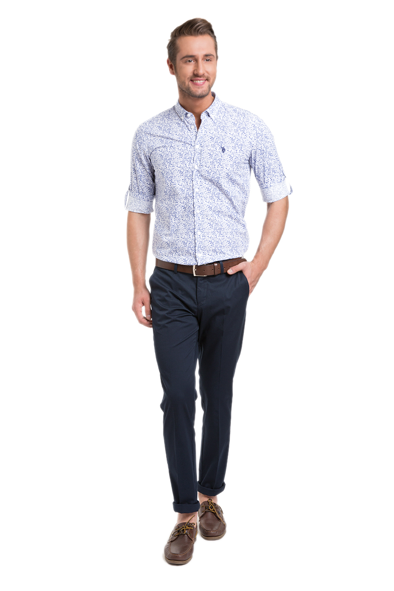 Брюки мужские U.S. Polo Assn., цвет: темно-синий. G081SZ078PARISCATE6Y-ING_VR033. Размер 40 (56)G081SZ078PARISCATE6Y-ING_VR033 Брюки мужские U.S. Polo Assn., цвет: темно-синий. G081SZ078PARISCATE6Y-ING_VR033. Размер 40 (56)G081SZ078PARISCATE6Y-ING_VR033Стильные мужские брюки U.S. Polo Assn. выполнены натурального хлопка с добавлением эластана. Классическая модель прямого кроя и стандартной посадки. Брюки застегиваются на ширинку с застежкой-молнией, а также на пуговицу в поясе. На поясе расположены шлевки для ремня. Брюки оснащены двумя втачными карманами, и двумя втачными карманами сзади.