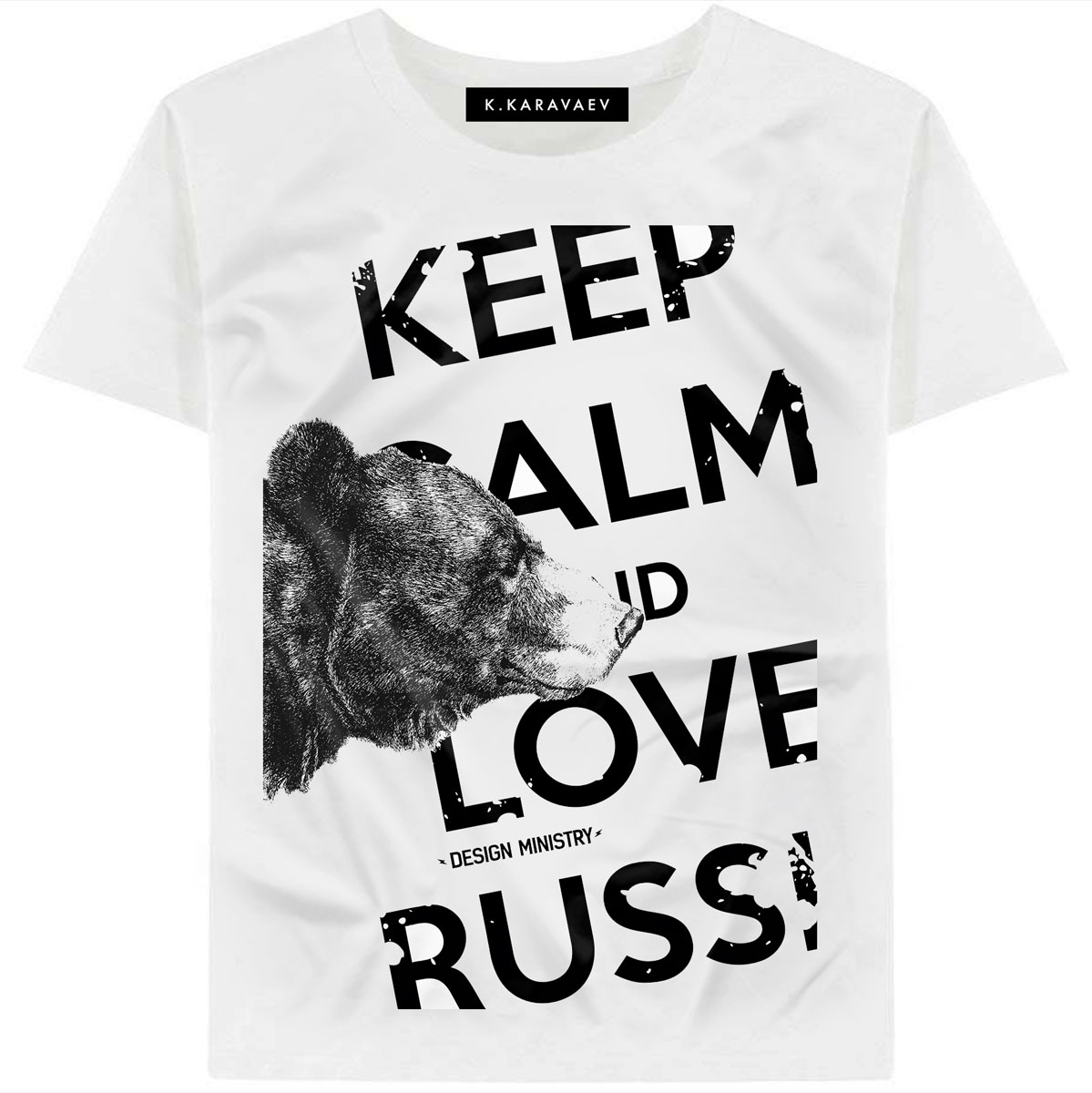 Футболка K.Karavaev KEEP CALM с медведем, цвет: белый. 15.055.01.01.1. Размер XL (52)15.055.01.01.1 Футболка K.Karavaev KEEP CALM с медведем, цвет: белый. 15.055.01.01.1. Размер XL (52)15.055.01.01.1Стильная футболка K.Karavaev, выполненная из высококачественного эластичного хлопка, обладает высокой воздухопроницаемостью и гигроскопичностью, позволяет коже дышать.Модель с короткими рукавами и круглым вырезом горловины - идеальный вариант для создания модного современного образа.