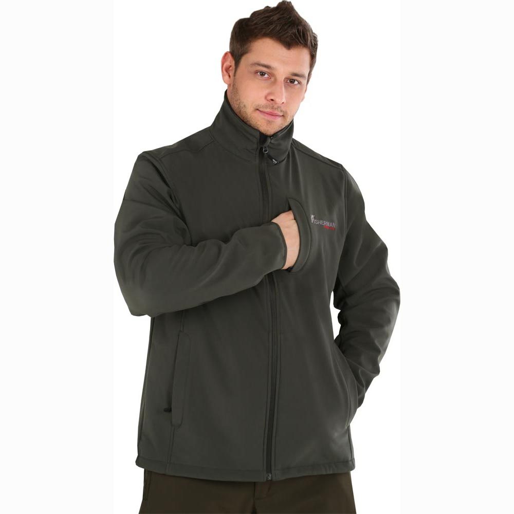 Куртка мужская рыболовная FisherMan Nova Tour Грейлинг, цвет: хаки. 46053-531. Размер XXL (58)46053-531 Куртка мужская рыболовная FisherMan Nova Tour Грейлинг, цвет: хаки. 46053-531. Размер XXL (58)46053-531Куртка для рыбалки из материала Softshell с мембраной 50000х50000. Центральная застежка на молнии с внутренней планкой. Воротник-стойка. На куртке выполнены декоративные рельефные швы. 3 прорезных кармана на молниях. Рукав прямой, втачной с декоративными швами. Низ куртки регулируется по объему эластичным шнуром.