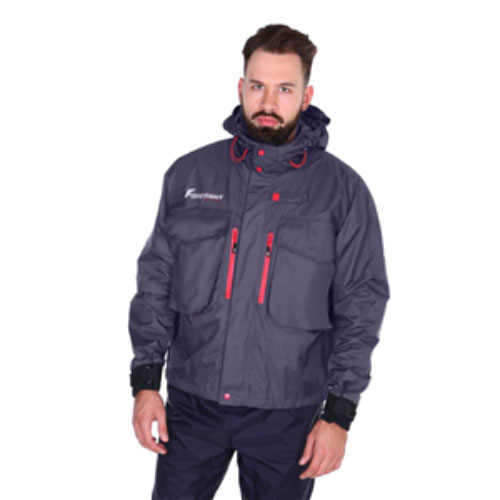 Куртка мужская FisherMan Nova Tour Риф PRO, цвет: графит. 95427-924. Размер L (54)95427-924 Куртка мужская FisherMan Nova Tour Риф PRO, цвет: графит. 95427-924. Размер L (54)95427-924Продвинутая куртка для забродной рыбалки. Большие нагрудные карманы для коробок под приманки, высокая стойка-воротник и капюшон, защитят вас от любой непогоды, карманы для рук с микрофлисом! Куртка снабжена водонепроницаемыми манжетами, теперь вода не затечет во внутрь будь то сильный дождь, быстрая езда на катере, более того, даже тогда, когда вы опустите руку за своим трофеем в воду! Куртка имеет анатомический крой, позволяющий активно передвигаться с комфортом. На груди куртки имеется специальная петля для спиннинга, чтобы во время замены приманок, ваши руки были свободными! Куртка укороченная, прежде всего будет интересна для любителей активной и забродной рыбалки.