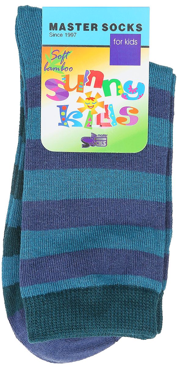 Носки детские Master Socks Sunny Kids, цвет: темно-бирюзовый. 82602. Размер 2282602 Носки детские Master Socks Sunny Kids, цвет: темно-бирюзовый. 82602. Размер 2282602Детские носки Master Socks Sunny Kids изготовлены из высококачественных материалов. Ткань очень мягкая и тактильно приятная. Содержание бамбука в составе обеспечивает высокую прочность, эластичность и воздухопроницаемость. Изделие хорошо стирается, длительное время сохраняет привлекательный внешний вид. Эластичная резинка мягко облегает ножку ребенка, обеспечивая удобство и комфорт. Модель оформлена принтом в полоску. Удобные и прочные носочки станут отличным дополнением к детскому гардеробу!Уважаемые клиенты!Размер, доступный для заказа, является длиной стопы.