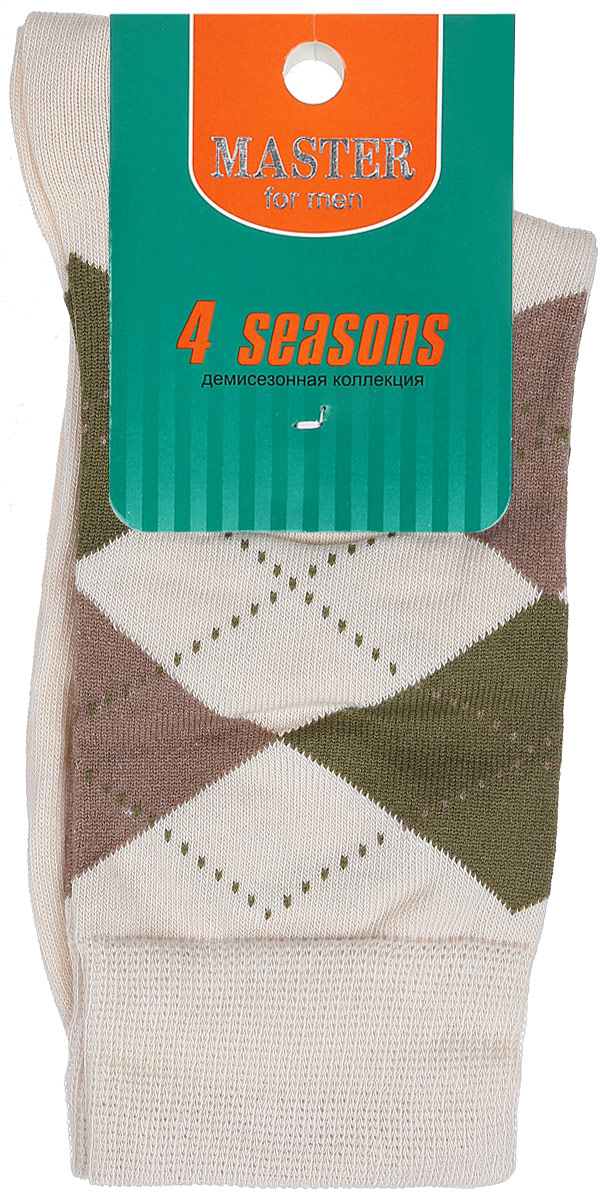 Носки мужские Master Socks, цвет: бежевый. 58032. Размер 2558032 Носки мужские Master Socks, цвет: бежевый. 58032. Размер 2558032Удобные носки Master Socks, изготовленные из высококачественного комбинированного материала, очень мягкие и приятные на ощупь, позволяют коже дышать. Эластичная резинка плотно облегает ногу, не сдавливая ее, обеспечивая комфорт и удобство. Носки с паголенком классической длины оформлены орнаментом в ромбик. Практичные и комфортные носки великолепно подойдут к любой вашей обуви.