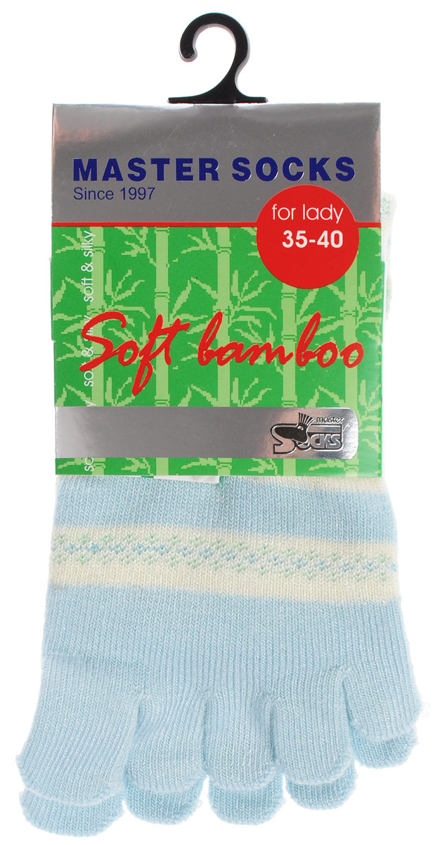 Носки женские Master Socks, цвет: голубой. 85680. Размер 23/2585680 Носки женские Master Socks, цвет: голубой. 85680. Размер 23/2585680Стильные носки с отделениями для пальцев Master Socks, изготовленные из высококачественного комбинированного материала, очень мягкие и приятные на ощупь, позволяют коже дышать.Эластичная широкая резинка плотно облегает ногу, не сдавливая ее, обеспечивая комфорт и удобство. Носки оформлены лаконичными узорами.Оригинальные и комфортные носки великолепно подойдут к любой вашей обуви.