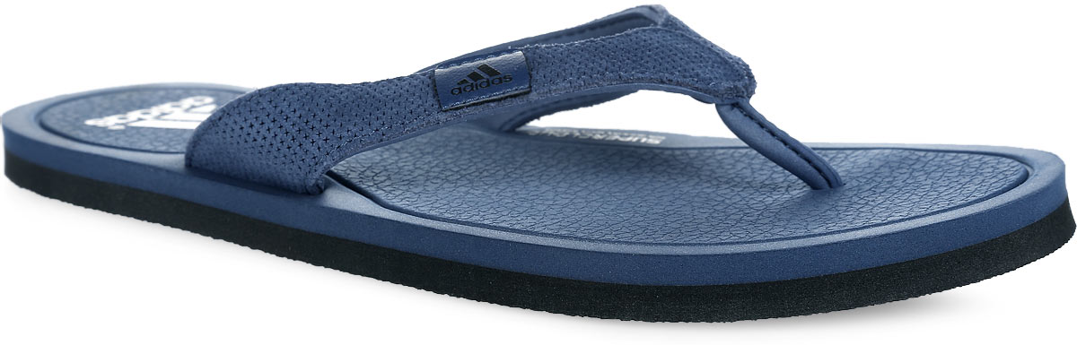Сланцы мужские adidas, цвет: серо-синий. S78064. Размер 6 (38)S78064 Сланцы мужские adidas, цвет: серо-синий. S78064. Размер 6 (38)S78064Стильные сланцы от adidas станут неотъемлемой частью вашего гардероба. Верх модели выполнен из высококачественной кожи и оформлен на ремешке нашивкой с фирменным принтом. Ремешки с перемычкой гарантируют надежную фиксацию модели на ноге. Быстросохнущая стелька с технологией Supercloud, изготовленная из ЭВА материала, предупреждает появление запаха, гарантирует прекрасную амортизацию и максимальный комфорт стоп. Рельефное основание подошвы из ЭВА гарантирует уверенное сцепление с любой поверхностью. Такие шлепанцы придутся вам по душе.