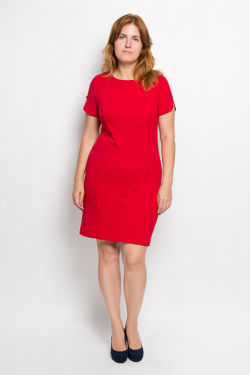 Платье Milana Style, цвет: красный. 940м. Размер L (48)940м Платье Milana Style, цвет: красный. 940м. Размер L (48)940мЭлегантное платье Milana Style выполнено из высококачественного эластичного полиэстера с добавлением вискозы. Такое платье обеспечит вам комфорт и удобство при носке и непременно вызовет восхищение у окружающих.Модель-миди с короткими рукавами и круглым вырезом горловины выгодно подчеркнет все достоинства вашей фигуры. Рукава платья украшены небольшими подвесками со стразами. Изысканное платье-миди создаст обворожительный и неповторимый образ.Это модное и удобное платье станет превосходным дополнением к вашему гардеробу, оно подарит вам удобство и поможет подчеркнуть свой вкус и неповторимый стиль.
