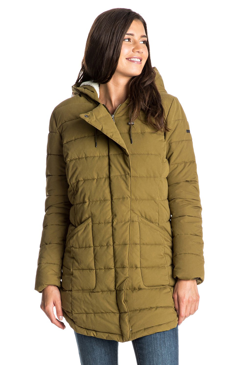 Куртка женская Roxy Indi Coast, цвет: оливковый. ERJJK03148-CQW0. Размер L (46/48)ERJJK03148-CQW0 Куртка женская Roxy Indi Coast, цвет: оливковый. ERJJK03148-CQW0. Размер L (46/48)ERJJK03148-CQW0Женская куртка с большим капюшоном выполнена из высококачественного материала. Подкладка из шерпы (включая капюшон). Застегивается асимметрично.Водоотталкивающий материал.Полусвободный крой.Рекомендуемый температурный режим до -15 радиусов.