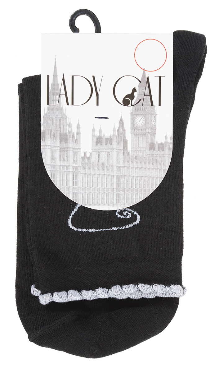 Носки женские Lady Cat, цвет: черный. М 3000. Размер 35/37М 3000 Носки женские Lady Cat, цвет: черный. М 3000. Размер 35/37М 3000Женские носки Lady Cat изготовлены из хлопка с добавлением полиамида и лайкры. Материал мягкий и приятный на ощупь, хорошо пропускает воздух.Резинка на носках мягко облегает ногу, не сдавливая ее, благодаря чему вам будет комфортно и удобно.Женские всесезонные носочки с забавным рисунком кошки станут отличным дополнением к вашему гардеробу.