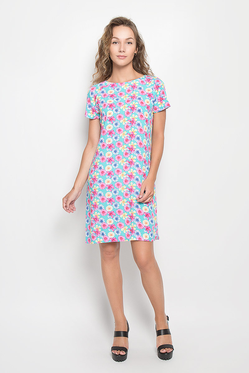 Платье F5 Rayon, цвет: бирюзовый, розовый. 160266_13838. Размер L (48)160266_13838 Платье F5 Rayon, цвет: бирюзовый, розовый. 160266_13838. Размер L (48)160266_13838Элегантное платье F5 выполнено из высококачественной вискозы. Такое платье обеспечит вам комфорт и удобство при носке и непременно вызовет восхищение у окружающих.Модель средней длины с короткими рукавами-реглан и круглым вырезом горловины выгодно подчеркнет все достоинства вашей фигуры. Изделие оформлено оригинальным цветочным принтом. Изысканное платье-миди создаст обворожительный и неповторимый образ.Это модное и комфортное платье станет превосходным дополнением к вашему гардеробу, оно подарит вам удобство и поможет подчеркнуть ваш вкус и неповторимый стиль.