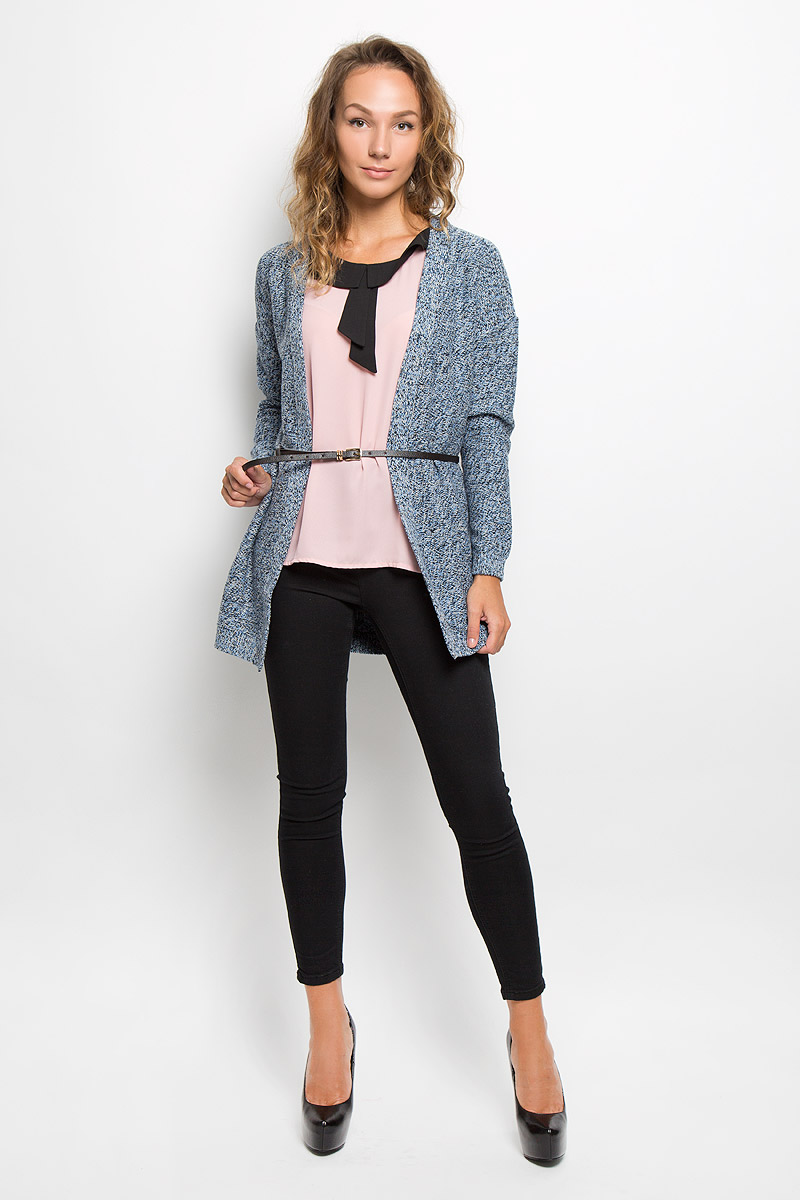 Кардиган женский Sela Casual, цвет: голубой, черный, бежевый. CN-114/1074-6372. Размер XS (42)CN-114/1074-6372 Кардиган женский Sela Casual, цвет: голубой, черный, бежевый. CN-114/1074-6372. Размер XS (42)CN-114/1074-6372Женский кардиган Sela Casual подарит вам комфорт в течение всего дня. Благодаря своему составу, в который входит хлопок и акрил, изделие теплое, тактильно приятное, обладает высокими дышащими свойствами. Кардиган с V-образным вырезом горловины и длинными рукавами дополнен узким ремешком на тонких шлевках. Манжеты и низ изделия связаны резинкой.Такая модель займет достойное место в вашем гардеробе!