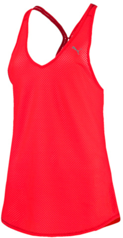 Майка женская Puma Mesh It Up Layer Tank, цвет: красный. 51447502. Размер M (46)514475_02 Майка женская Puma Mesh It Up Layer Tank, цвет: красный. 51447502. Размер M (46)514475_02Майка Puma Mesh It Up Layer Tank изготовлена с использованием высокофункциональной технологии dryCELL, которая отводит влагу, поддерживает тело сухим и гарантирует комфорт во время активных тренировок и занятий спортом. Дышащие свойства изделия обеспечиваются вставками из сетчатого материала и кроем, оставляющим открытой спину. Также свободный крой модели не стесняет движений и позволяет легко комбинировать изделие с другими предметами одежды. Логотип Puma из светоотражающего материала обеспечивает вашу безопасность в темное время суток.