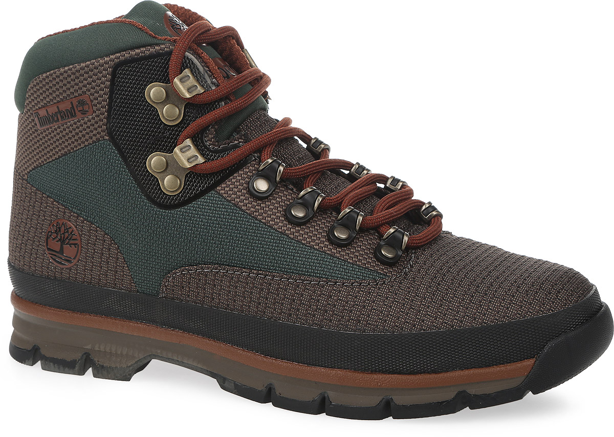 Ботинки мужские Timberland Euro Hiker Jaquard, цвет: коричневый, зеленый. TBLA186PM. Размер 12 (45)TBLA186PM Ботинки мужские Timberland Euro Hiker Jaquard, цвет: коричневый, зеленый. TBLA186PM. Размер 12 (45)TBLA186PMСтильные мужские ботинки Euro Hiker Jacquard от Timberland заинтересуют вас своим дизайном. Модель изготовлена из полиэстерового жаккарда. Обувь оформлена оригинальным плетением на шнурках, сбоку и на язычке - фирменной прорезиненной нашивкой в виде названия и логотипа бренда. Стелька выполнена по технологииORTHOLITE, что обеспечивают значительно более долгую поддержку и амортизацию, чем традиционные обычные стельки.Шнуровка прочно зафиксирует обувь на вашей ноге. Подошва с протектором гарантируют идеальное сцепление с любыми поверхностями.В таких ботинках вашим ногам будет комфортно и уютно. Они подчеркнут ваш стиль и индивидуальность.