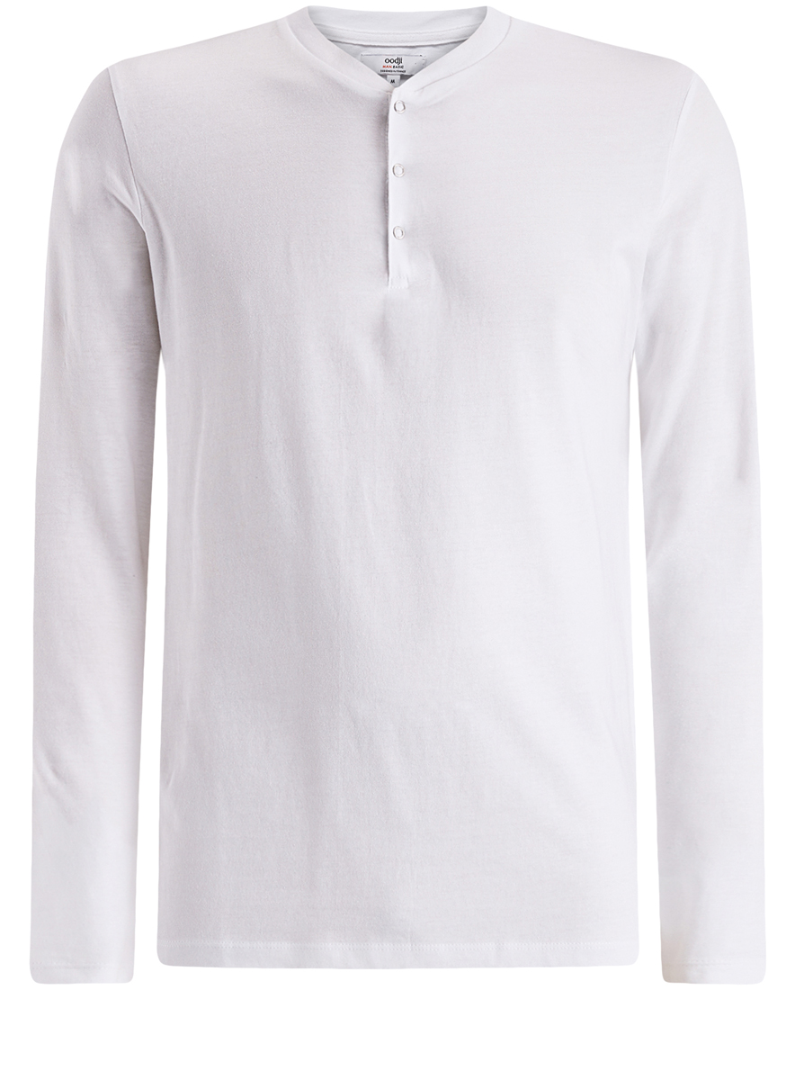 Лонгслив мужской oodji Basic, цвет: белый. 5B515002M/44122N/1000N. Размер M (50)5B515002M/44122N/1000N Лонгслив мужской oodji Basic, цвет: белый. 5B515002M/44122N/1000N. Размер M (50)5B515002M/44122N/1000NМужской лонгслив oodji Basic с круглым вырезом горловины и длинными рукавами изготовлен из натурального хлопка. Лонгслив застегивается на три кнопки сверху.