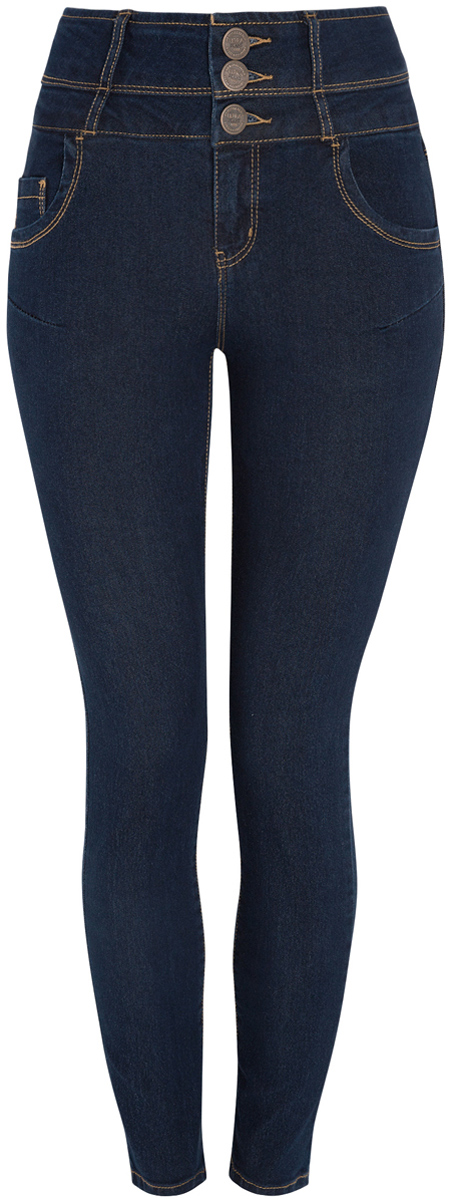Джинсы женские oodji Denim, цвет: чернильный. 12104053-1/18831/7900W. Размер 25-32 (40-32)12104053-1/18831/7900W Джинсы женские oodji Denim, цвет: чернильный. 12104053-1/18831/7900W. Размер 25-32 (40-32)12104053-1/18831/7900WСтильные женские джинсы oodji Denim выполнены из хлопка с добавлением полиэстера и полиуретана. Материал мягкий и приятный на ощупь, не сковывает движения и позволяет коже дышать.Джинсы-скинни с высокой посадкой застегиваются на три пуговицы в поясе и ширинку на застежке-молнии. На поясе предусмотрены шлевки для ремня. Спереди модель дополнена двумя втачными карманами и одним накладным кармашком, сзади - двумя накладными карманами. Модель оформлена контрастной прострочкой.
